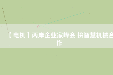 【電機(jī)】兩岸企業(yè)家峰會 拚智慧機(jī)械合作 - TECO東元電機(jī) | 變頻器·伺服電機(jī)·減速機(jī)·電機(jī)解決方案