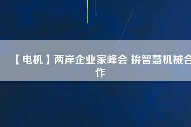【電機(jī)】兩岸企業(yè)家峰會 拚智慧機(jī)械合作 - TECO東元電機(jī) | 變頻器·伺服電機(jī)·減速機(jī)·電機(jī)解決方案