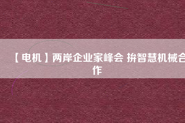 【電機(jī)】兩岸企業(yè)家峰會 拚智慧機(jī)械合作 - TECO東元電機(jī) | 變頻器·伺服電機(jī)·減速機(jī)·電機(jī)解決方案