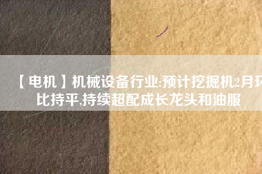 【電機(jī)】機(jī)械設(shè)備行業(yè):預(yù)計(jì)挖掘機(jī)2月環(huán)比持平,持續(xù)超配成長龍頭和油服 - TECO東元電機(jī) | 變頻器·伺服電機(jī)·減速機(jī)·電機(jī)解決方案