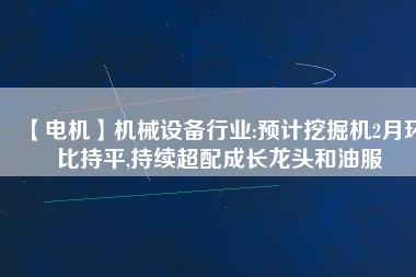 【電機(jī)】機(jī)械設(shè)備行業(yè):預(yù)計(jì)挖掘機(jī)2月環(huán)比持平,持續(xù)超配成長龍頭和油服 - TECO東元電機(jī) | 變頻器·伺服電機(jī)·減速機(jī)·電機(jī)解決方案