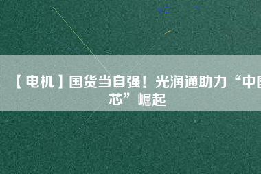 【電機(jī)】國(guó)貨當(dāng)自強(qiáng)！光潤(rùn)通助力“中國(guó)芯”崛起 - TECO東元電機(jī) | 變頻器·伺服電機(jī)·減速機(jī)·電機(jī)解決方案