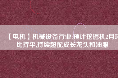 【電機(jī)】機(jī)械設(shè)備行業(yè):預(yù)計(jì)挖掘機(jī)2月環(huán)比持平,持續(xù)超配成長龍頭和油服 - TECO東元電機(jī) | 變頻器·伺服電機(jī)·減速機(jī)·電機(jī)解決方案