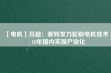 【電機(jī)】呂超:泰特發(fā)力輪轂電機(jī)技術(shù) 2018年國(guó)內(nèi)實(shí)現(xiàn)產(chǎn)業(yè)化 - TECO東元電機(jī) | 變頻器·伺服電機(jī)·減速機(jī)·電機(jī)解決方案