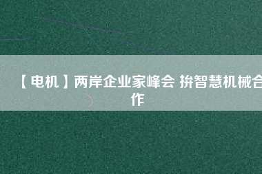 【電機(jī)】兩岸企業(yè)家峰會 拚智慧機(jī)械合作 - TECO東元電機(jī) | 變頻器·伺服電機(jī)·減速機(jī)·電機(jī)解決方案