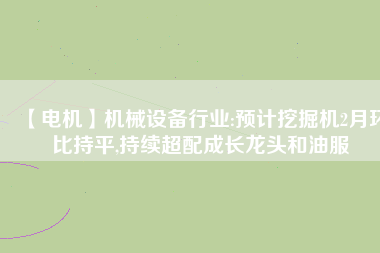 【電機(jī)】機(jī)械設(shè)備行業(yè):預(yù)計(jì)挖掘機(jī)2月環(huán)比持平,持續(xù)超配成長龍頭和油服 - TECO東元電機(jī) | 變頻器·伺服電機(jī)·減速機(jī)·電機(jī)解決方案