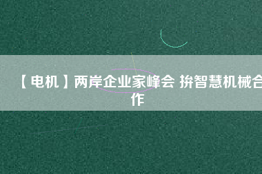 【電機(jī)】兩岸企業(yè)家峰會 拚智慧機(jī)械合作 - TECO東元電機(jī) | 變頻器·伺服電機(jī)·減速機(jī)·電機(jī)解決方案