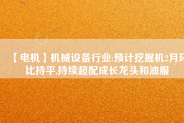 【電機(jī)】機(jī)械設(shè)備行業(yè):預(yù)計(jì)挖掘機(jī)2月環(huán)比持平,持續(xù)超配成長龍頭和油服 - TECO東元電機(jī) | 變頻器·伺服電機(jī)·減速機(jī)·電機(jī)解決方案