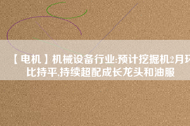 【電機(jī)】機(jī)械設(shè)備行業(yè):預(yù)計(jì)挖掘機(jī)2月環(huán)比持平,持續(xù)超配成長龍頭和油服 - TECO東元電機(jī) | 變頻器·伺服電機(jī)·減速機(jī)·電機(jī)解決方案