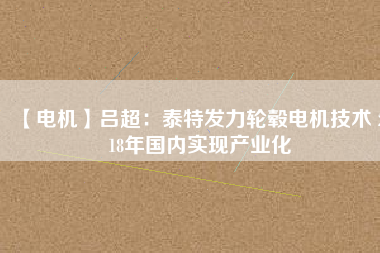 【電機(jī)】呂超:泰特發(fā)力輪轂電機(jī)技術(shù) 2018年國(guó)內(nèi)實(shí)現(xiàn)產(chǎn)業(yè)化 - TECO東元電機(jī) | 變頻器·伺服電機(jī)·減速機(jī)·電機(jī)解決方案