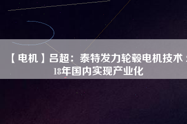 【電機(jī)】呂超:泰特發(fā)力輪轂電機(jī)技術(shù) 2018年國(guó)內(nèi)實(shí)現(xiàn)產(chǎn)業(yè)化 - TECO東元電機(jī) | 變頻器·伺服電機(jī)·減速機(jī)·電機(jī)解決方案