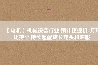 【電機(jī)】機(jī)械設(shè)備行業(yè):預(yù)計(jì)挖掘機(jī)2月環(huán)比持平,持續(xù)超配成長龍頭和油服 - TECO東元電機(jī) | 變頻器·伺服電機(jī)·減速機(jī)·電機(jī)解決方案