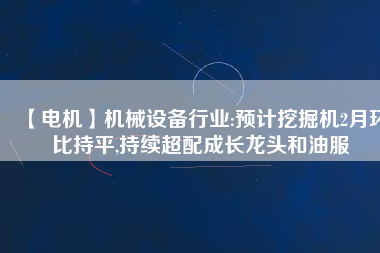 【電機(jī)】機(jī)械設(shè)備行業(yè):預(yù)計(jì)挖掘機(jī)2月環(huán)比持平,持續(xù)超配成長龍頭和油服 - TECO東元電機(jī) | 變頻器·伺服電機(jī)·減速機(jī)·電機(jī)解決方案