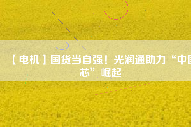 【電機(jī)】國(guó)貨當(dāng)自強(qiáng)！光潤(rùn)通助力“中國(guó)芯”崛起 - TECO東元電機(jī) | 變頻器·伺服電機(jī)·減速機(jī)·電機(jī)解決方案
