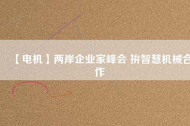 【電機(jī)】兩岸企業(yè)家峰會 拚智慧機(jī)械合作 - TECO東元電機(jī) | 變頻器·伺服電機(jī)·減速機(jī)·電機(jī)解決方案