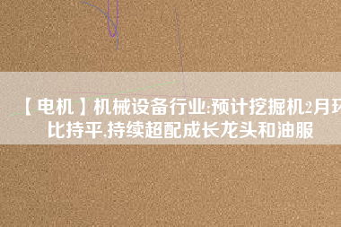 【電機(jī)】機(jī)械設(shè)備行業(yè):預(yù)計(jì)挖掘機(jī)2月環(huán)比持平,持續(xù)超配成長龍頭和油服 - TECO東元電機(jī) | 變頻器·伺服電機(jī)·減速機(jī)·電機(jī)解決方案