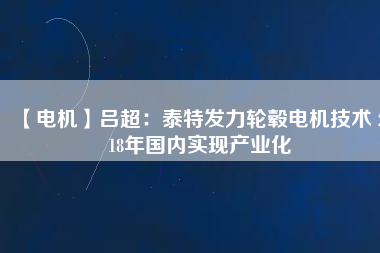 【電機(jī)】呂超:泰特發(fā)力輪轂電機(jī)技術(shù) 2018年國(guó)內(nèi)實(shí)現(xiàn)產(chǎn)業(yè)化 - TECO東元電機(jī) | 變頻器·伺服電機(jī)·減速機(jī)·電機(jī)解決方案