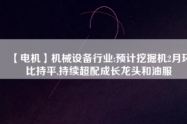 【電機(jī)】機(jī)械設(shè)備行業(yè):預(yù)計(jì)挖掘機(jī)2月環(huán)比持平,持續(xù)超配成長龍頭和油服 - TECO東元電機(jī) | 變頻器·伺服電機(jī)·減速機(jī)·電機(jī)解決方案