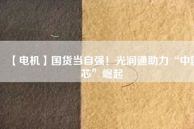 【電機(jī)】國(guó)貨當(dāng)自強(qiáng)！光潤(rùn)通助力“中國(guó)芯”崛起 - TECO東元電機(jī) | 變頻器·伺服電機(jī)·減速機(jī)·電機(jī)解決方案