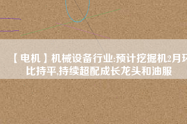 【電機(jī)】機(jī)械設(shè)備行業(yè):預(yù)計(jì)挖掘機(jī)2月環(huán)比持平,持續(xù)超配成長龍頭和油服 - TECO東元電機(jī) | 變頻器·伺服電機(jī)·減速機(jī)·電機(jī)解決方案