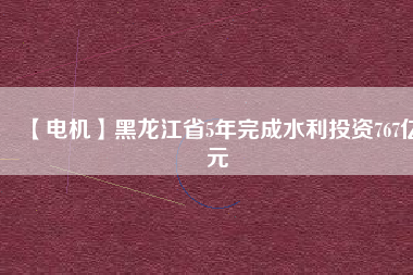 【電機(jī)】黑龍江省5年完成水利投資767億元 - TECO東元電機(jī) | 變頻器·伺服電機(jī)·減速機(jī)·電機(jī)解決方案