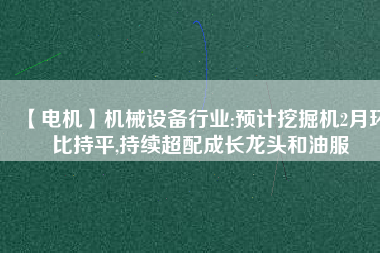 【電機(jī)】機(jī)械設(shè)備行業(yè):預(yù)計(jì)挖掘機(jī)2月環(huán)比持平,持續(xù)超配成長龍頭和油服 - TECO東元電機(jī) | 變頻器·伺服電機(jī)·減速機(jī)·電機(jī)解決方案