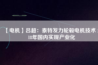 【電機(jī)】呂超:泰特發(fā)力輪轂電機(jī)技術(shù) 2018年國(guó)內(nèi)實(shí)現(xiàn)產(chǎn)業(yè)化 - TECO東元電機(jī) | 變頻器·伺服電機(jī)·減速機(jī)·電機(jī)解決方案