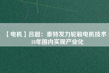 【電機(jī)】呂超:泰特發(fā)力輪轂電機(jī)技術(shù) 2018年國(guó)內(nèi)實(shí)現(xiàn)產(chǎn)業(yè)化 - TECO東元電機(jī) | 變頻器·伺服電機(jī)·減速機(jī)·電機(jī)解決方案