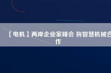 【電機(jī)】兩岸企業(yè)家峰會 拚智慧機(jī)械合作 - TECO東元電機(jī) | 變頻器·伺服電機(jī)·減速機(jī)·電機(jī)解決方案