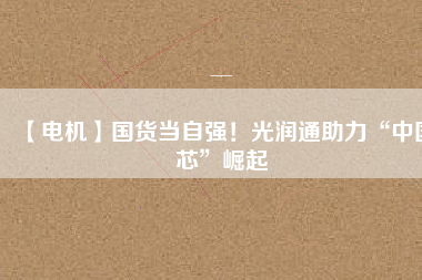 【電機(jī)】國(guó)貨當(dāng)自強(qiáng)！光潤(rùn)通助力“中國(guó)芯”崛起 - TECO東元電機(jī) | 變頻器·伺服電機(jī)·減速機(jī)·電機(jī)解決方案