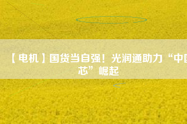 【電機(jī)】國(guó)貨當(dāng)自強(qiáng)！光潤(rùn)通助力“中國(guó)芯”崛起 - TECO東元電機(jī) | 變頻器·伺服電機(jī)·減速機(jī)·電機(jī)解決方案