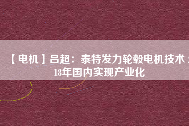 【電機(jī)】呂超:泰特發(fā)力輪轂電機(jī)技術(shù) 2018年國(guó)內(nèi)實(shí)現(xiàn)產(chǎn)業(yè)化 - TECO東元電機(jī) | 變頻器·伺服電機(jī)·減速機(jī)·電機(jī)解決方案