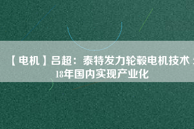 【電機(jī)】呂超:泰特發(fā)力輪轂電機(jī)技術(shù) 2018年國(guó)內(nèi)實(shí)現(xiàn)產(chǎn)業(yè)化 - TECO東元電機(jī) | 變頻器·伺服電機(jī)·減速機(jī)·電機(jī)解決方案