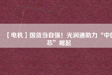 【電機(jī)】國(guó)貨當(dāng)自強(qiáng)！光潤(rùn)通助力“中國(guó)芯”崛起 - TECO東元電機(jī) | 變頻器·伺服電機(jī)·減速機(jī)·電機(jī)解決方案