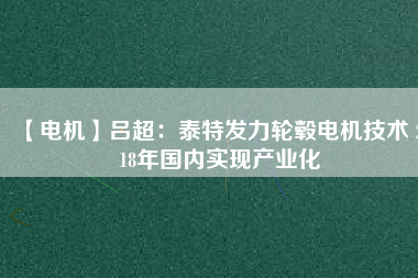 【電機(jī)】呂超:泰特發(fā)力輪轂電機(jī)技術(shù) 2018年國(guó)內(nèi)實(shí)現(xiàn)產(chǎn)業(yè)化 - TECO東元電機(jī) | 變頻器·伺服電機(jī)·減速機(jī)·電機(jī)解決方案