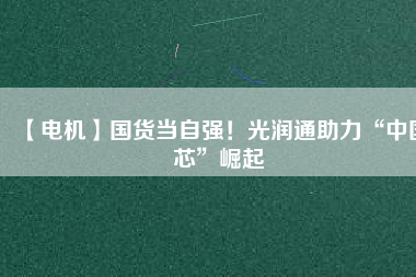 【電機(jī)】國(guó)貨當(dāng)自強(qiáng)！光潤(rùn)通助力“中國(guó)芯”崛起 - TECO東元電機(jī) | 變頻器·伺服電機(jī)·減速機(jī)·電機(jī)解決方案