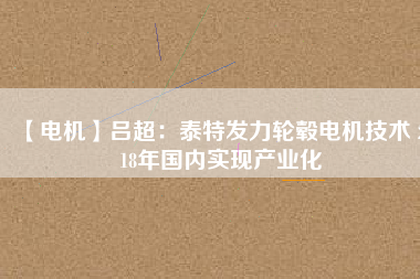 【電機(jī)】呂超:泰特發(fā)力輪轂電機(jī)技術(shù) 2018年國(guó)內(nèi)實(shí)現(xiàn)產(chǎn)業(yè)化 - TECO東元電機(jī) | 變頻器·伺服電機(jī)·減速機(jī)·電機(jī)解決方案