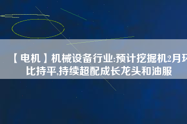 【電機(jī)】機(jī)械設(shè)備行業(yè):預(yù)計(jì)挖掘機(jī)2月環(huán)比持平,持續(xù)超配成長龍頭和油服 - TECO東元電機(jī) | 變頻器·伺服電機(jī)·減速機(jī)·電機(jī)解決方案