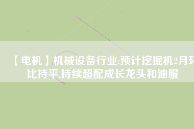 【電機(jī)】機(jī)械設(shè)備行業(yè):預(yù)計(jì)挖掘機(jī)2月環(huán)比持平,持續(xù)超配成長龍頭和油服 - TECO東元電機(jī) | 變頻器·伺服電機(jī)·減速機(jī)·電機(jī)解決方案