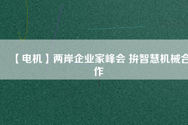 【電機(jī)】兩岸企業(yè)家峰會 拚智慧機(jī)械合作 - TECO東元電機(jī) | 變頻器·伺服電機(jī)·減速機(jī)·電機(jī)解決方案