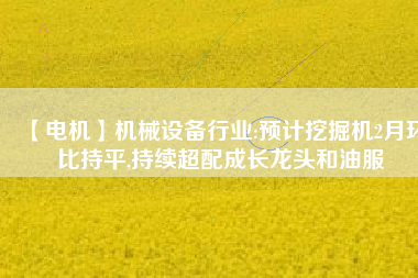 【電機(jī)】機(jī)械設(shè)備行業(yè):預(yù)計(jì)挖掘機(jī)2月環(huán)比持平,持續(xù)超配成長龍頭和油服 - TECO東元電機(jī) | 變頻器·伺服電機(jī)·減速機(jī)·電機(jī)解決方案