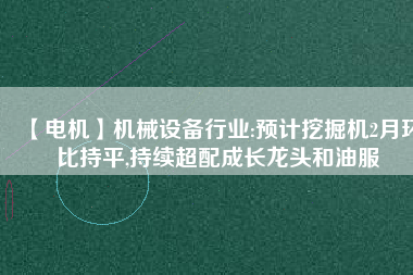 【電機(jī)】機(jī)械設(shè)備行業(yè):預(yù)計(jì)挖掘機(jī)2月環(huán)比持平,持續(xù)超配成長龍頭和油服 - TECO東元電機(jī) | 變頻器·伺服電機(jī)·減速機(jī)·電機(jī)解決方案