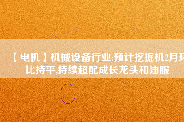 【電機(jī)】機(jī)械設(shè)備行業(yè):預(yù)計(jì)挖掘機(jī)2月環(huán)比持平,持續(xù)超配成長龍頭和油服 - TECO東元電機(jī) | 變頻器·伺服電機(jī)·減速機(jī)·電機(jī)解決方案