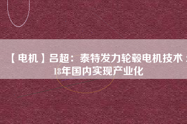 【電機(jī)】呂超:泰特發(fā)力輪轂電機(jī)技術(shù) 2018年國(guó)內(nèi)實(shí)現(xiàn)產(chǎn)業(yè)化 - TECO東元電機(jī) | 變頻器·伺服電機(jī)·減速機(jī)·電機(jī)解決方案