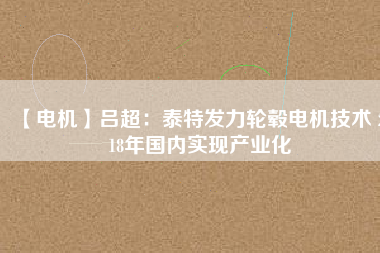 【電機(jī)】呂超:泰特發(fā)力輪轂電機(jī)技術(shù) 2018年國(guó)內(nèi)實(shí)現(xiàn)產(chǎn)業(yè)化 - TECO東元電機(jī) | 變頻器·伺服電機(jī)·減速機(jī)·電機(jī)解決方案