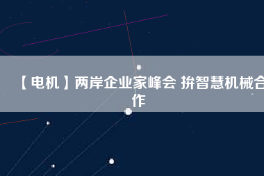 【電機(jī)】兩岸企業(yè)家峰會 拚智慧機(jī)械合作 - TECO東元電機(jī) | 變頻器·伺服電機(jī)·減速機(jī)·電機(jī)解決方案