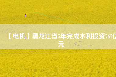 【電機(jī)】黑龍江省5年完成水利投資767億元 - TECO東元電機(jī) | 變頻器·伺服電機(jī)·減速機(jī)·電機(jī)解決方案
